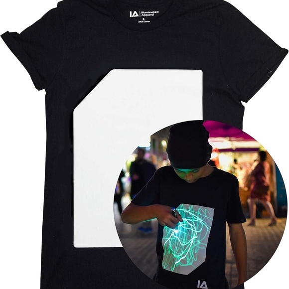 Illuminated Apparel Glow in the Dark Draw On Lighted T-Shirt - Picture 2 of 4